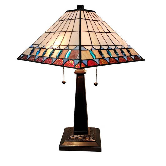 21 in. Tiffany Style Mission Table Desk Banker Lamp