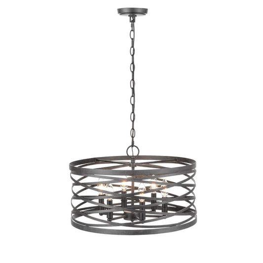 19.5 in. 6-Light Weathered Iron Pendant