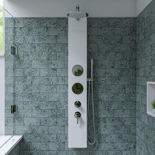 20.13 in. 2-Jet Shower Tower in White