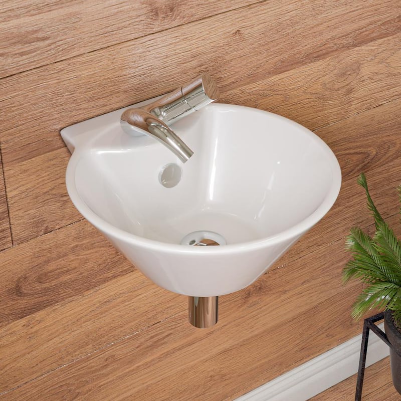 16.38 in. Wall Mount Sink Basin in White