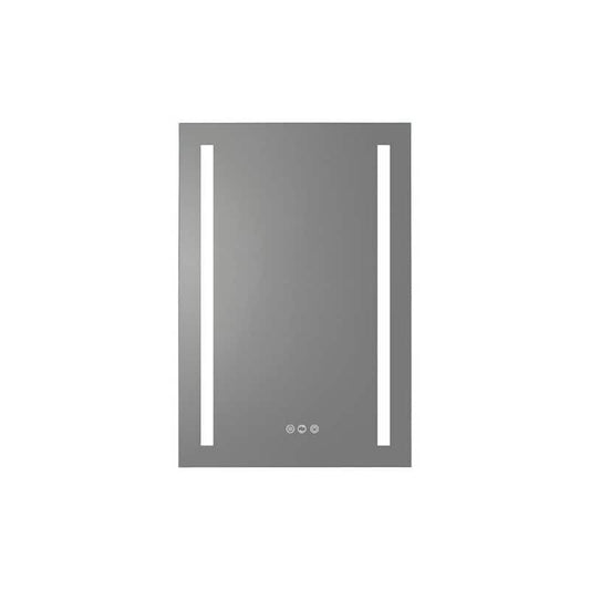 20 in. W x 30 in. H Rectangular Aluminum Framed LED Light with Double color and Anti-Fog Wall Bathroom Vanity Mirror