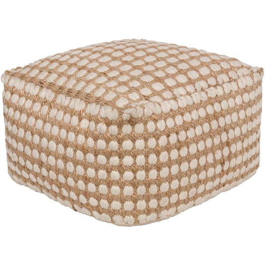 Yiso White Accent Pouf Ottoman